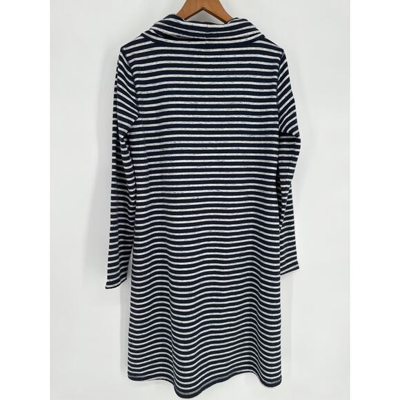 SOFT TERRY COWLNECK DRESS - STRIPE-M - Picture 4 of 9